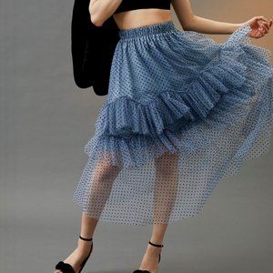 Anthropologie ruffled tulle skirt